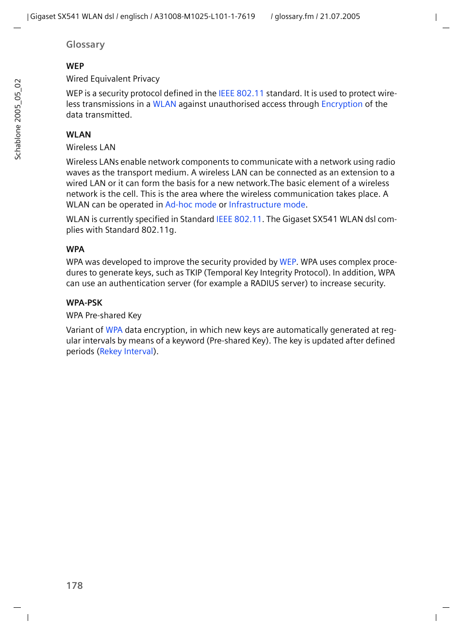 Wlan, And allo, Is a mor | Wpa-psk, Tion, It handles t, Wlans | Siemens Gigaset SX541 WLAN dsl User Manual | Page 180 / 187