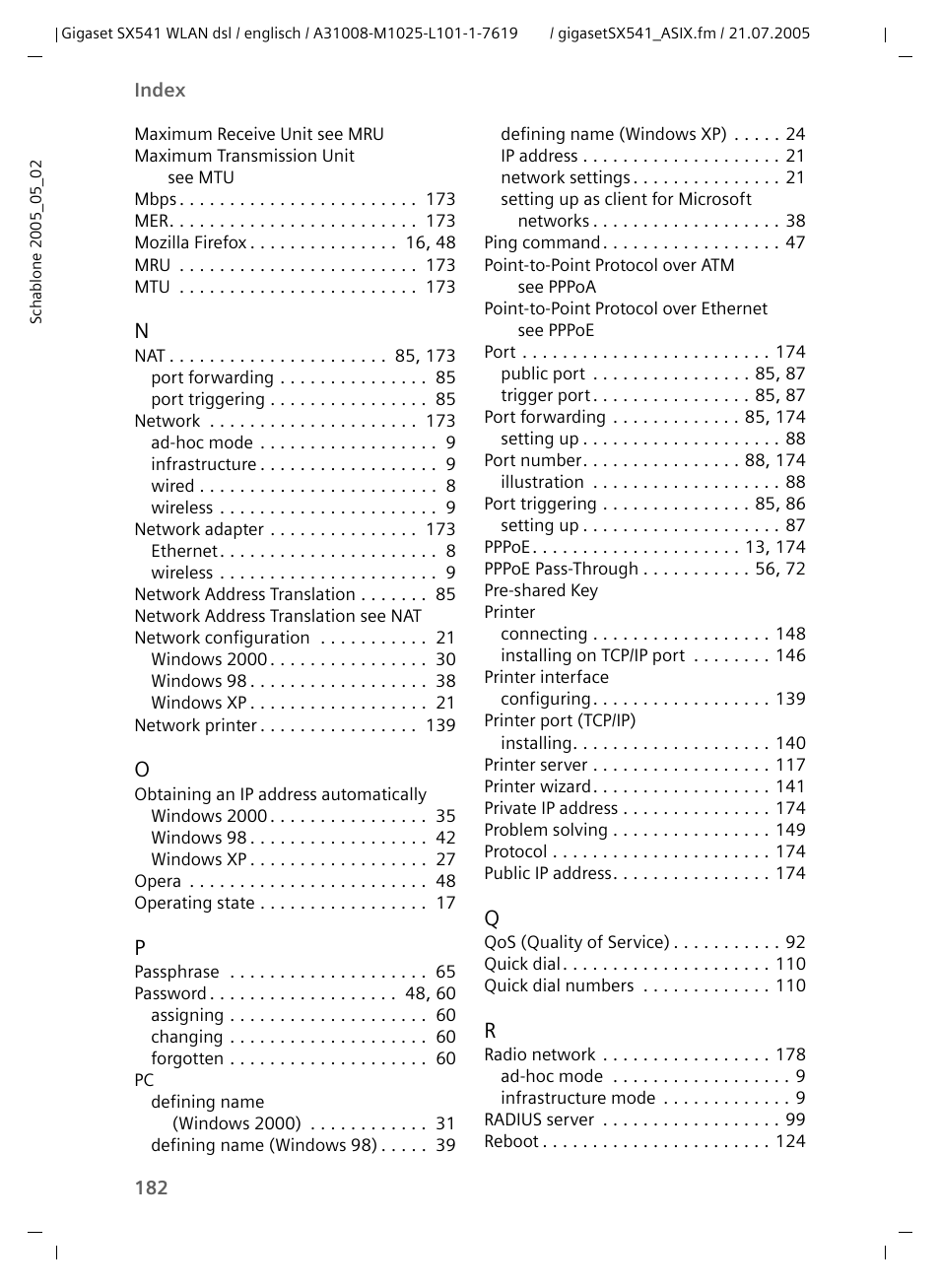 Siemens Gigaset SX541 WLAN dsl User Manual | Page 184 / 187