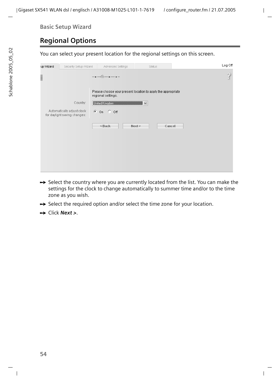 Regional options | Siemens Gigaset SX541 WLAN dsl User Manual | Page 56 / 187
