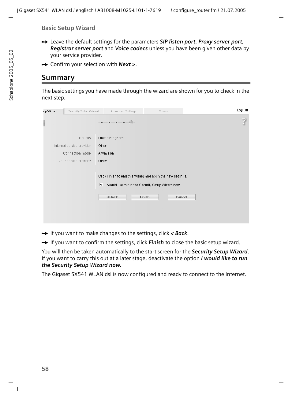 Summary | Siemens Gigaset SX541 WLAN dsl User Manual | Page 60 / 187