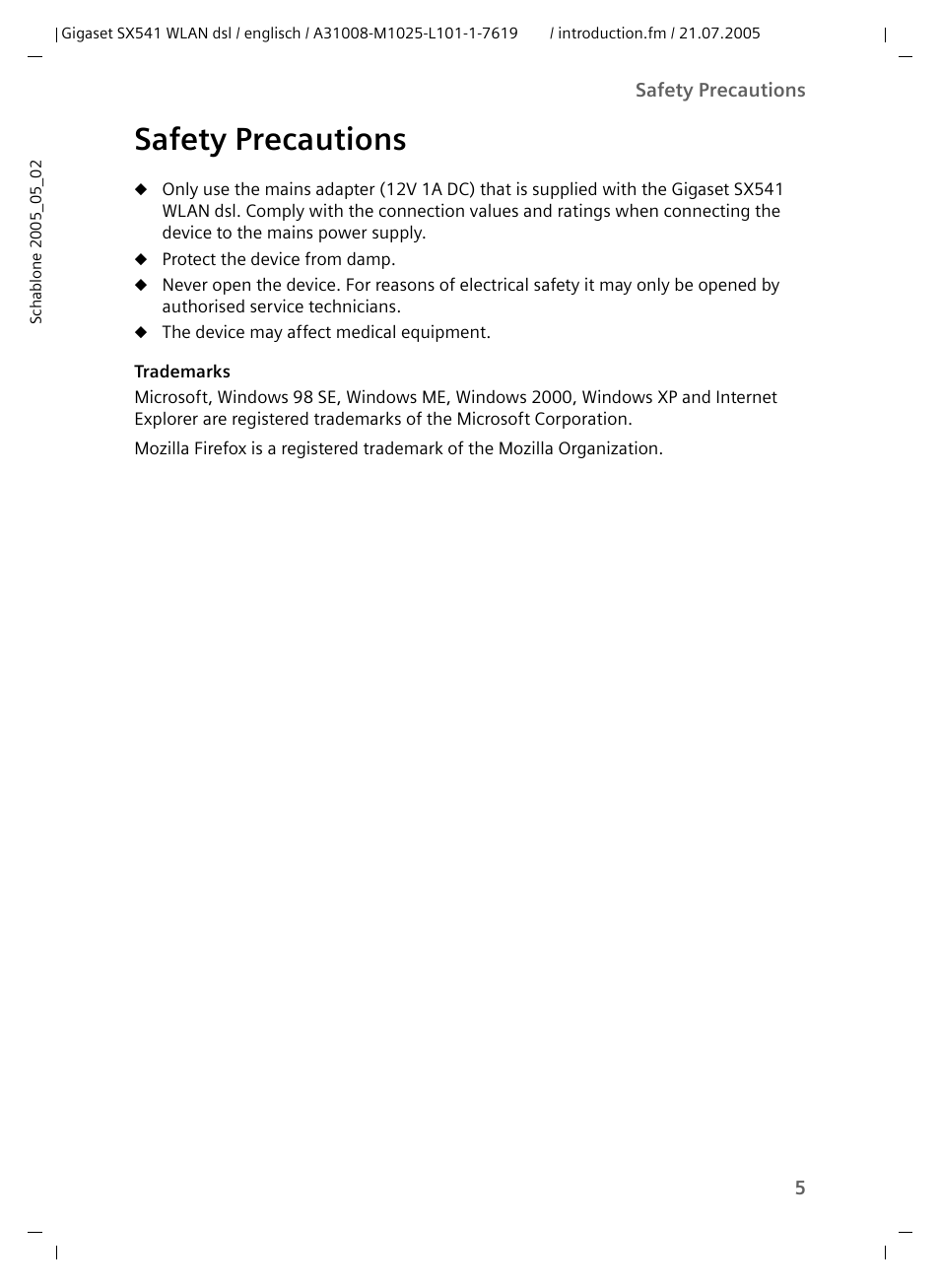 Siemens Gigaset SX541 WLAN dsl User Manual | Page 7 / 187