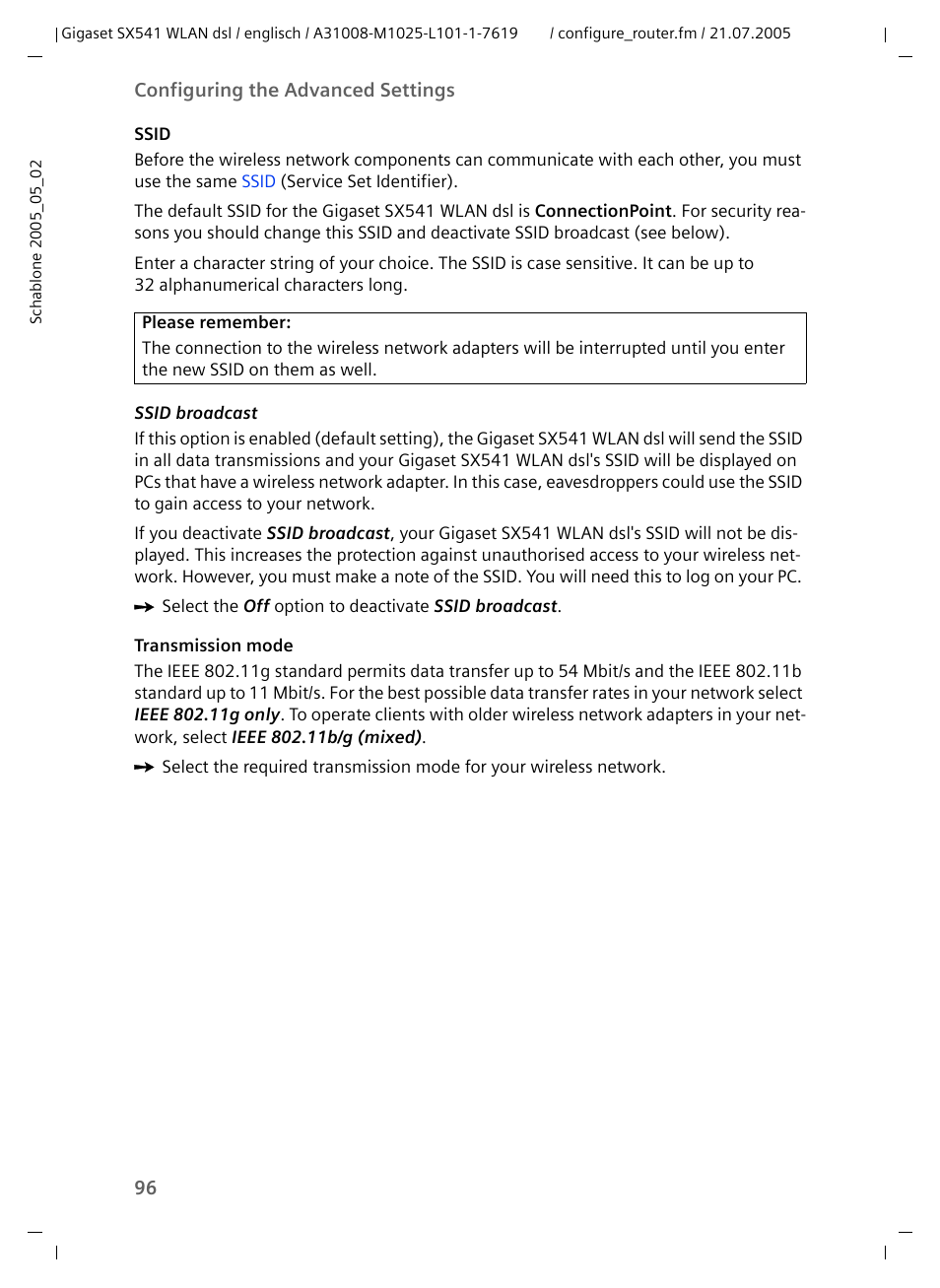 Siemens Gigaset SX541 WLAN dsl User Manual | Page 98 / 187