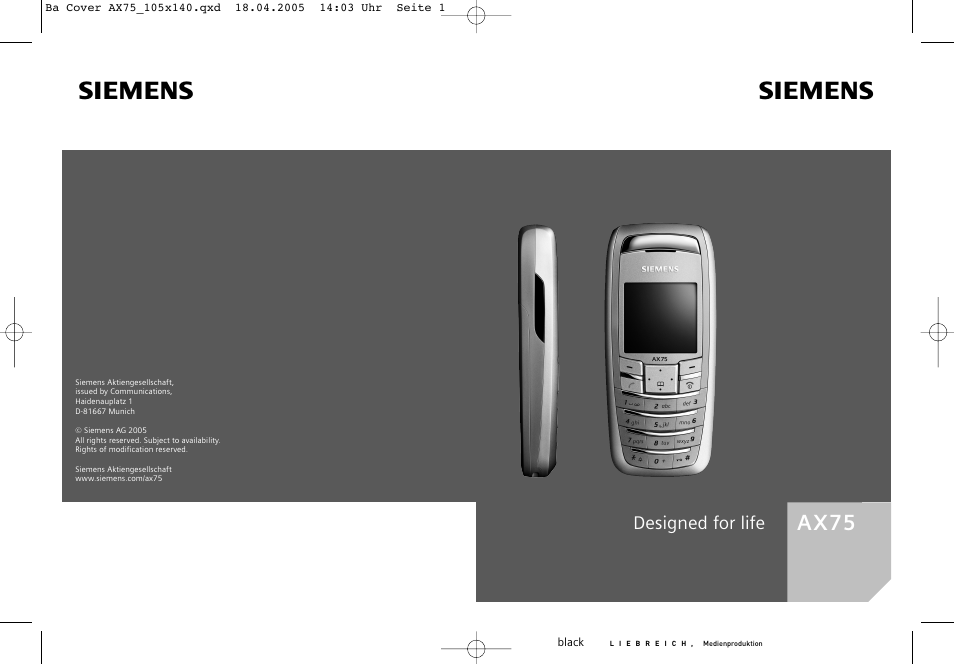 Siemens AX75 User Manual | 28 pages