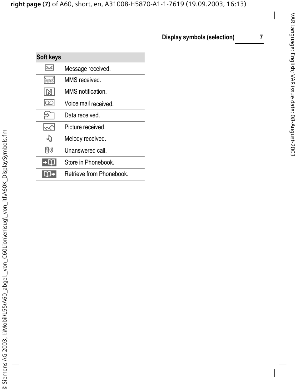 Siemens A60 User Manual | Page 8 / 62