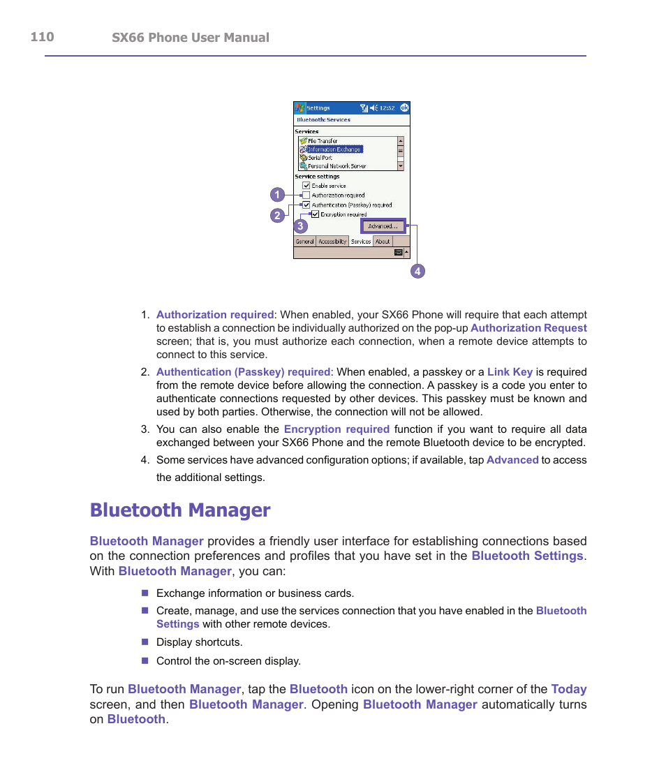 Bluetooth manager | Siemens SX66 User Manual | Page 110 / 179