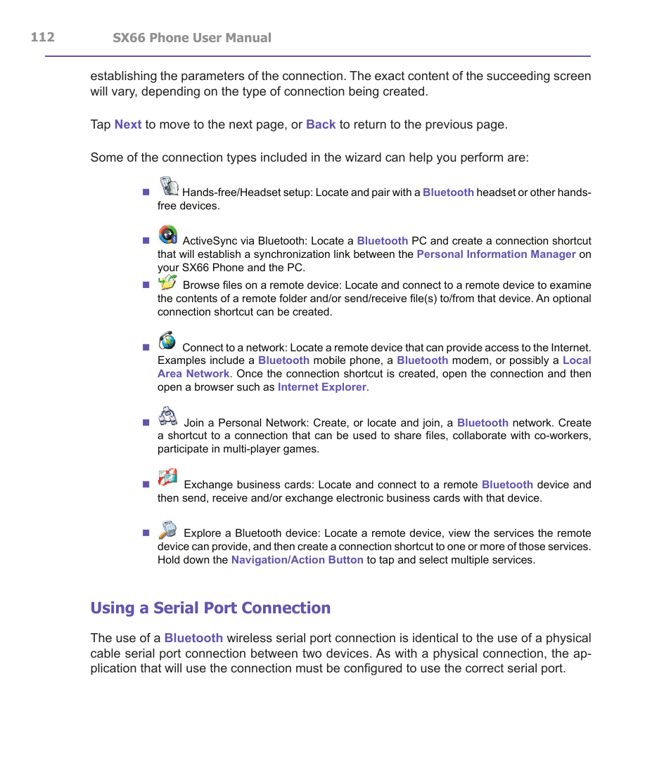 Using a serial port connection | Siemens SX66 User Manual | Page 112 / 179