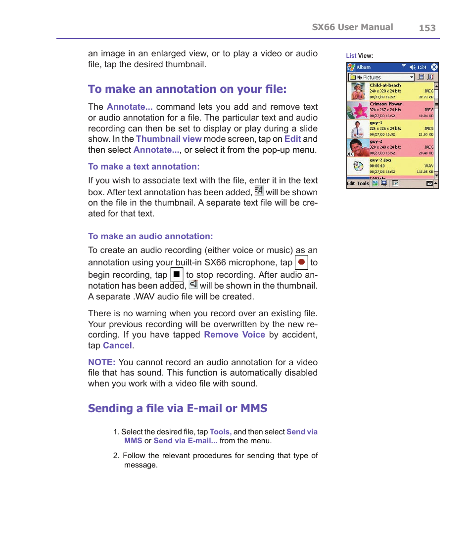 Sending a file via e-mail or mms | Siemens SX66 User Manual | Page 153 / 179