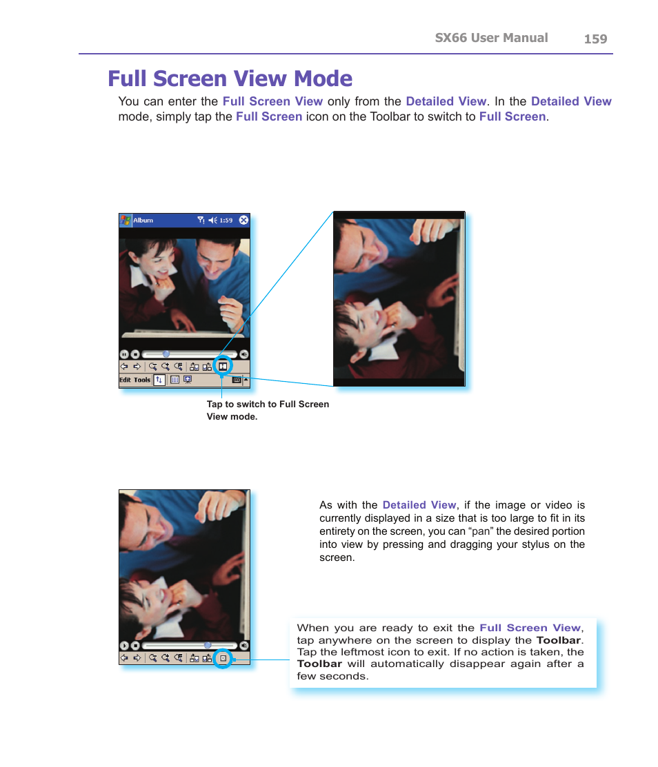 Full screen view mode | Siemens SX66 User Manual | Page 159 / 179