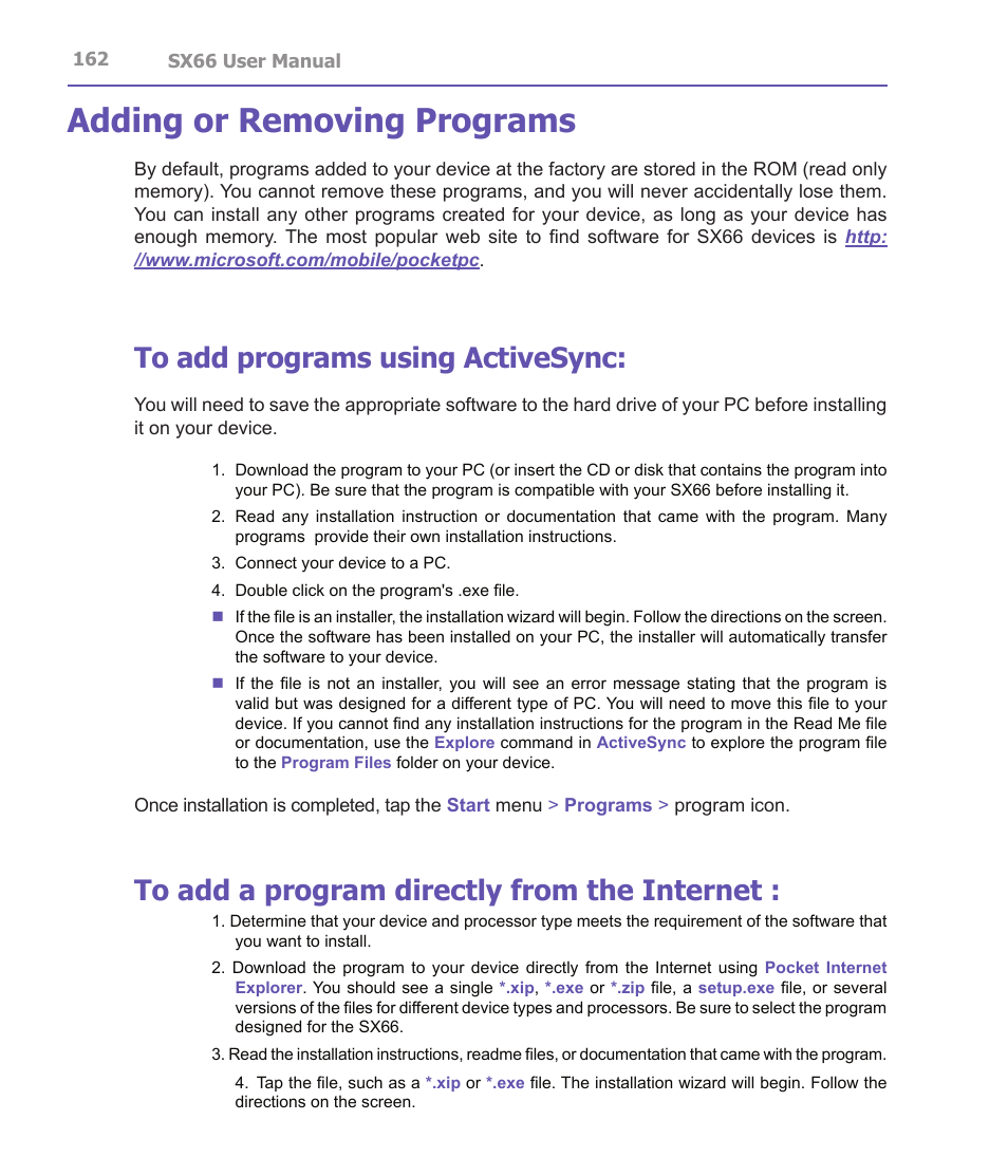Adding or removing programs | Siemens SX66 User Manual | Page 162 / 179