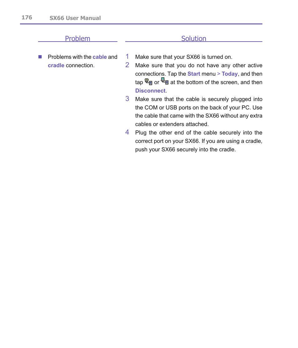 Problem, Solution 1 | Siemens SX66 User Manual | Page 176 / 179