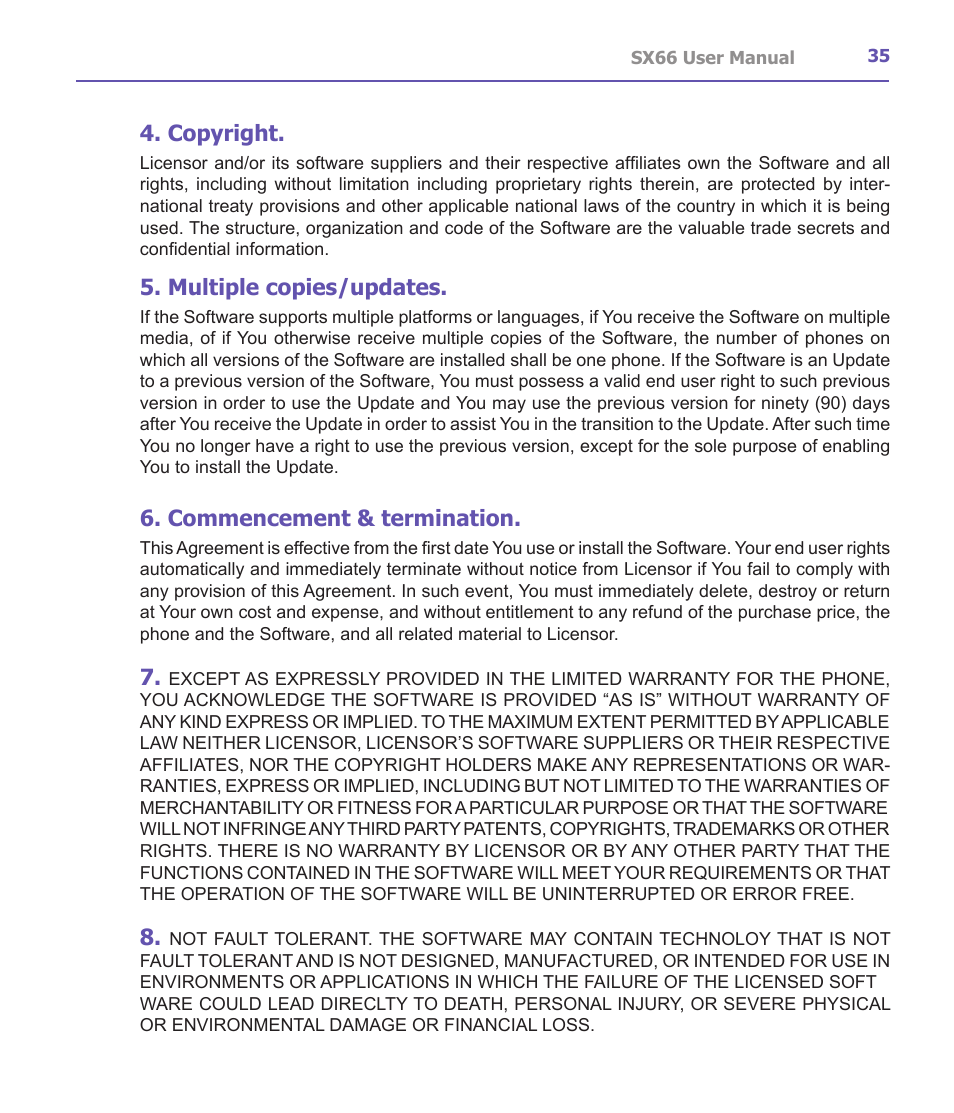 Copyright, Multiple copies/updates, Commencement & termination | Siemens SX66 User Manual | Page 35 / 179