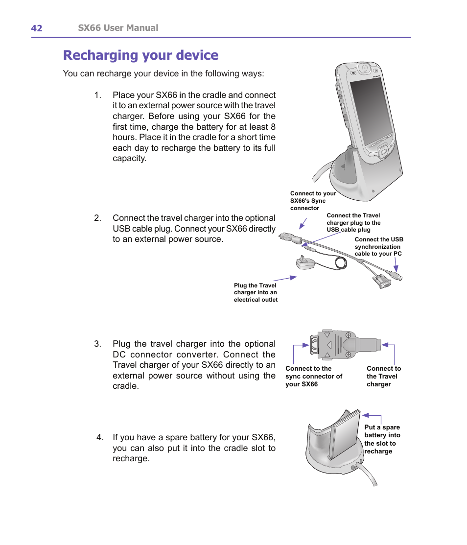 Recharging your device | Siemens SX66 User Manual | Page 42 / 179