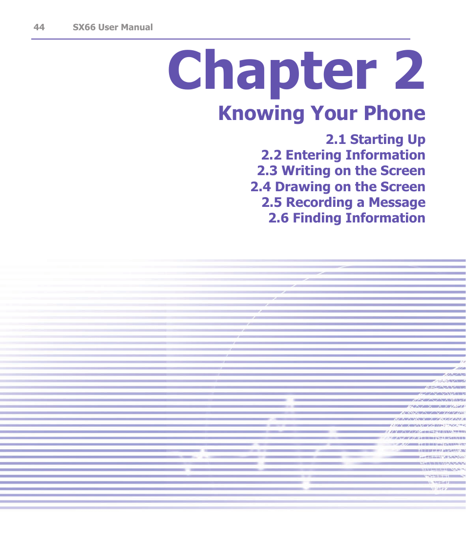Chapter 2, Knowing your phone | Siemens SX66 User Manual | Page 44 / 179