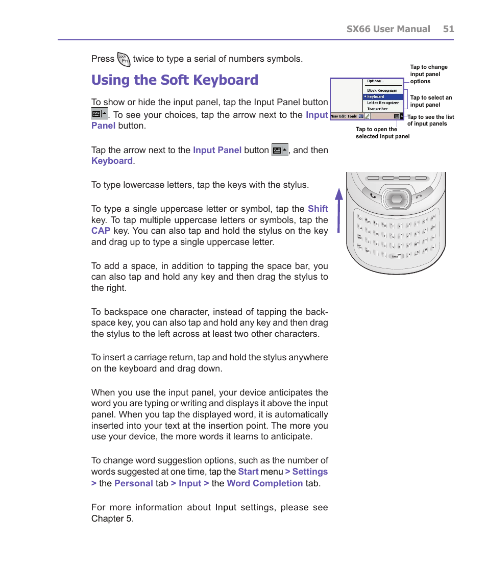 Using the soft keyboard | Siemens SX66 User Manual | Page 51 / 179
