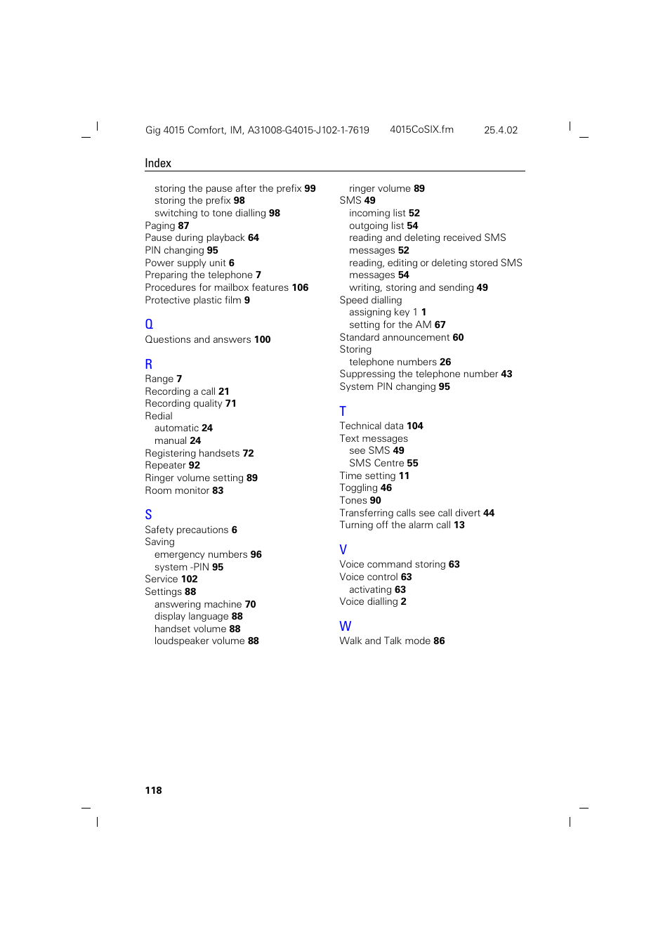 Siemens 4015 User Manual | Page 119 / 121