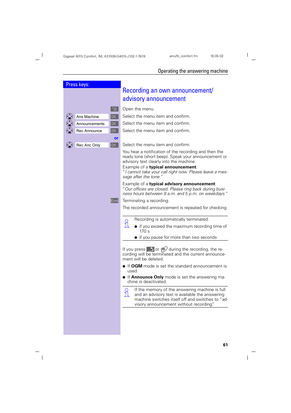 Siemens 4015 User Manual | Page 62 / 121