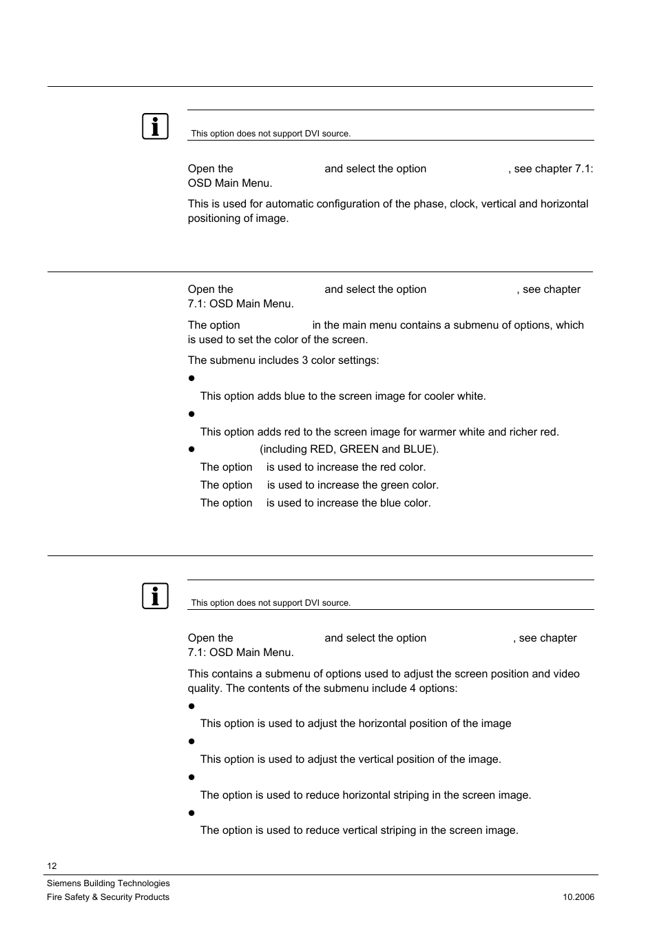 Adjusting color, Adjusting screen position and video quality, 4 adjusting color | 5 adjusting screen position and video quality | Siemens CMTC1720 User Manual | Page 12 / 20