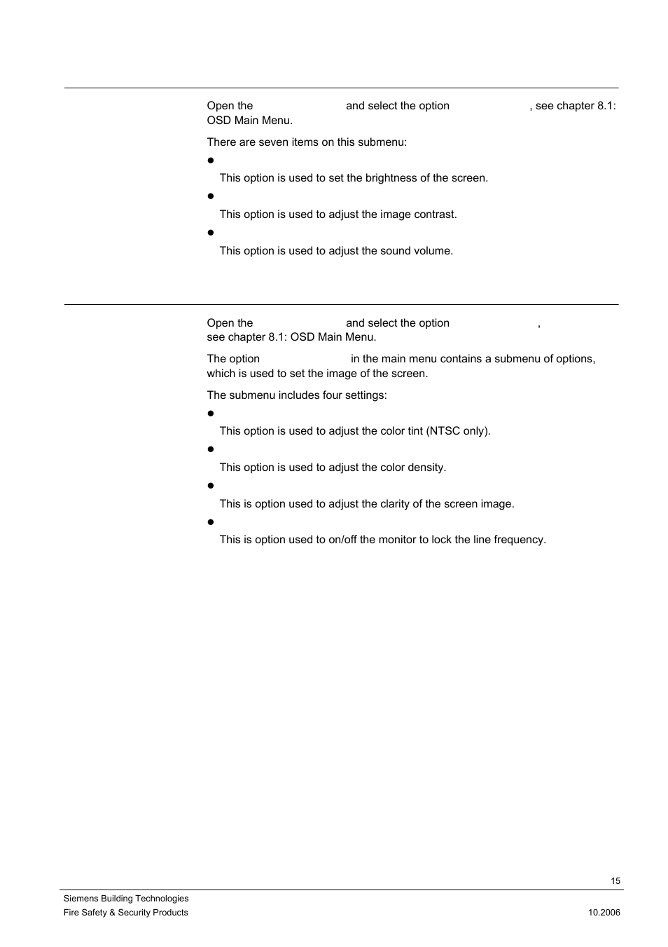 Adjusting brightness, contrast, volume, Adjusting the image of the screen, 2 adjusting brightness, contrast, volume | 3 adjusting the image of the screen | Siemens CMTC1720 User Manual | Page 15 / 20