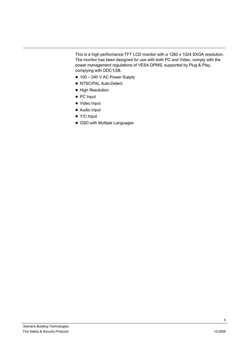 Product description, 1 product description | Siemens CMTC1720 User Manual | Page 5 / 20