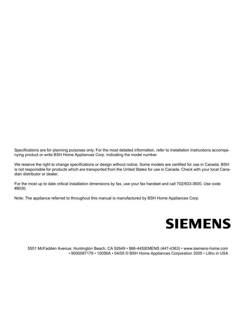Siemens HE2216C User Manual | Page 112 / 112