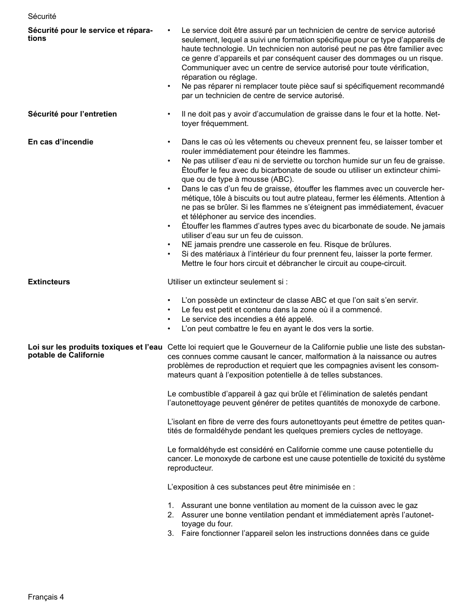 Sécurité pour le service et réparations, Sécurité pour l’entretien, En cas d’incendie | Extincteurs | Siemens HE2216C User Manual | Page 42 / 112