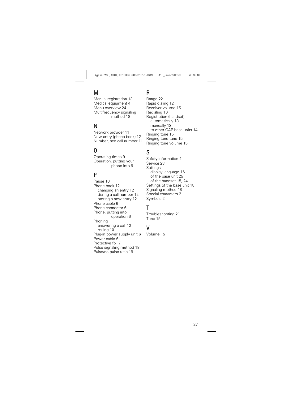 Siemens optipoint 200 User Manual | Page 27 / 27