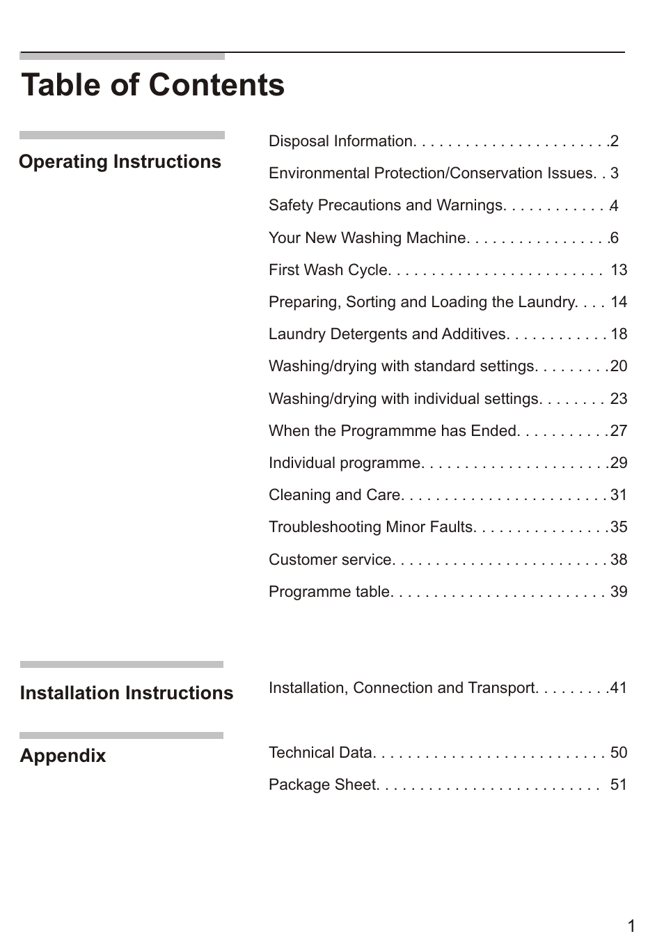 Siemens WD7005 User Manual | Page 3 / 54