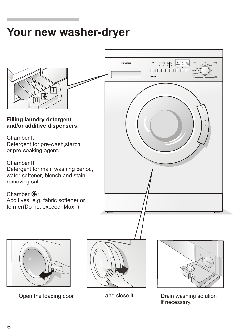 Т³ 8, Your new washer-dryer | Siemens WD7005 User Manual | Page 8 / 54