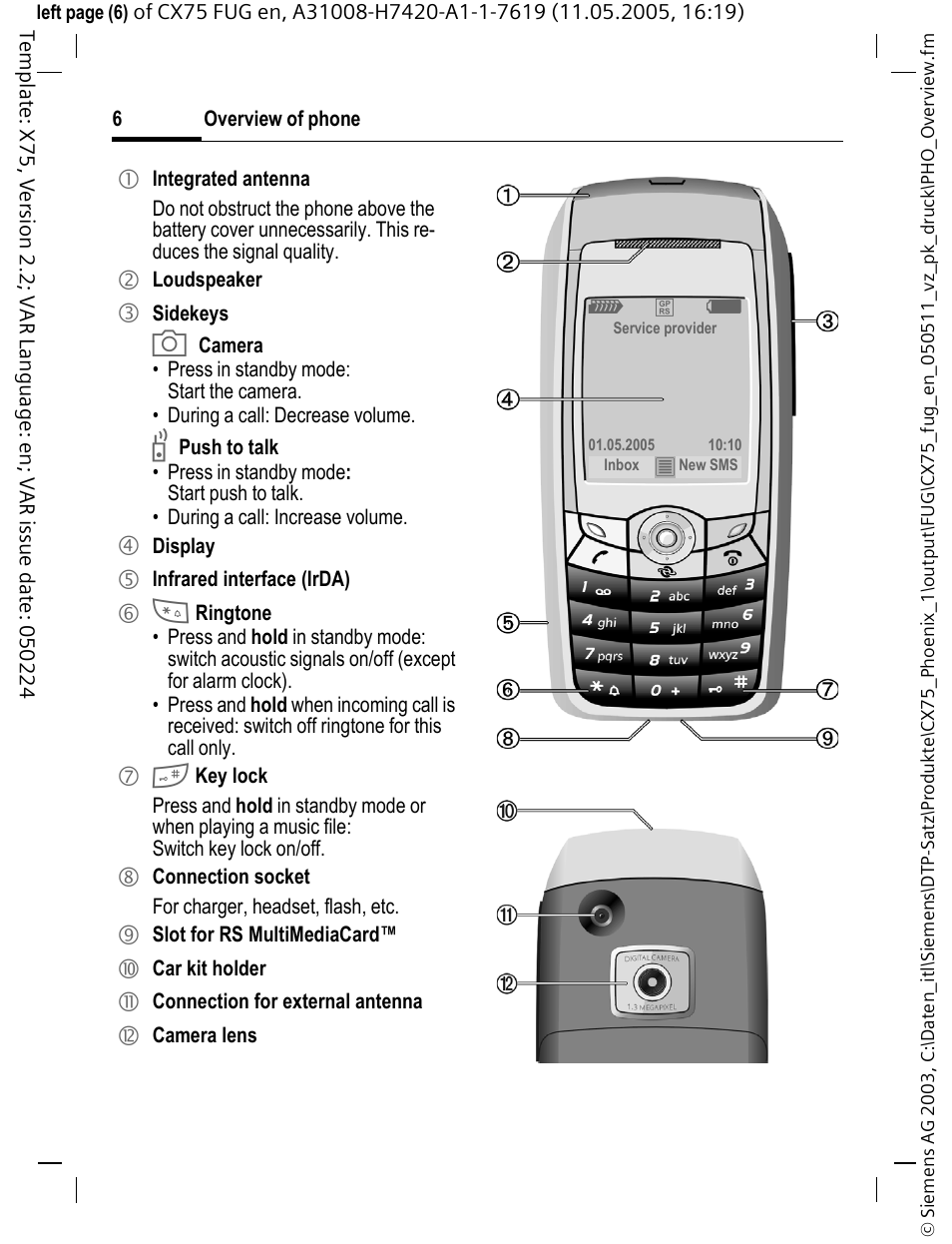 Siemens CX75 User Manual | Page 7 / 152