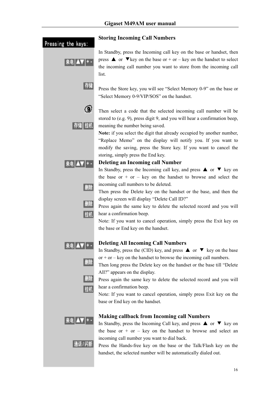 Siemens Gigaset M49AM User Manual | Page 16 / 26