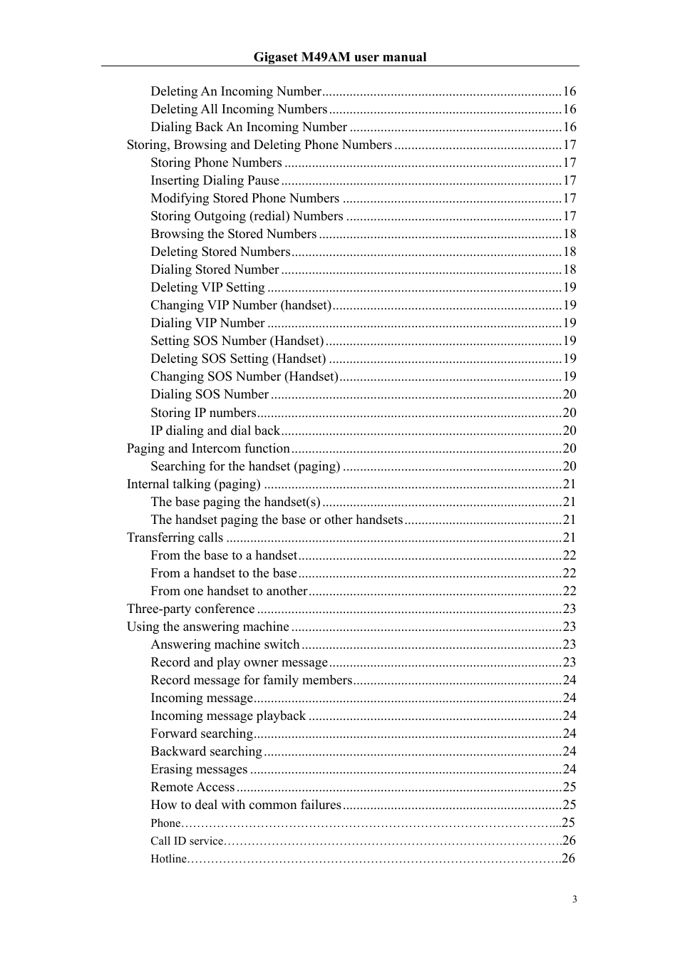 Siemens Gigaset M49AM User Manual | Page 3 / 26