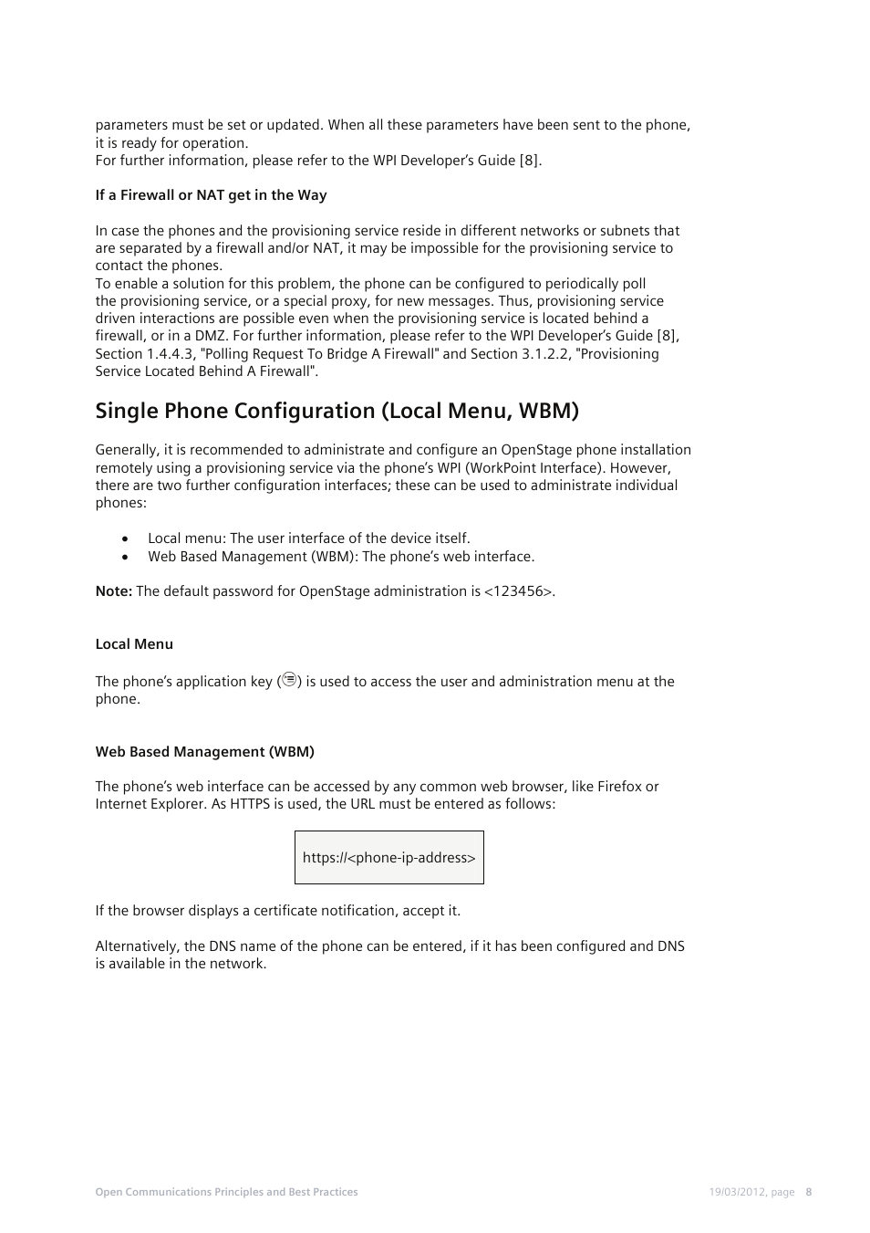 Single phone configuration (local menu, wbm) | Siemens MOVIEMATE 50 User Manual | Page 8 / 18