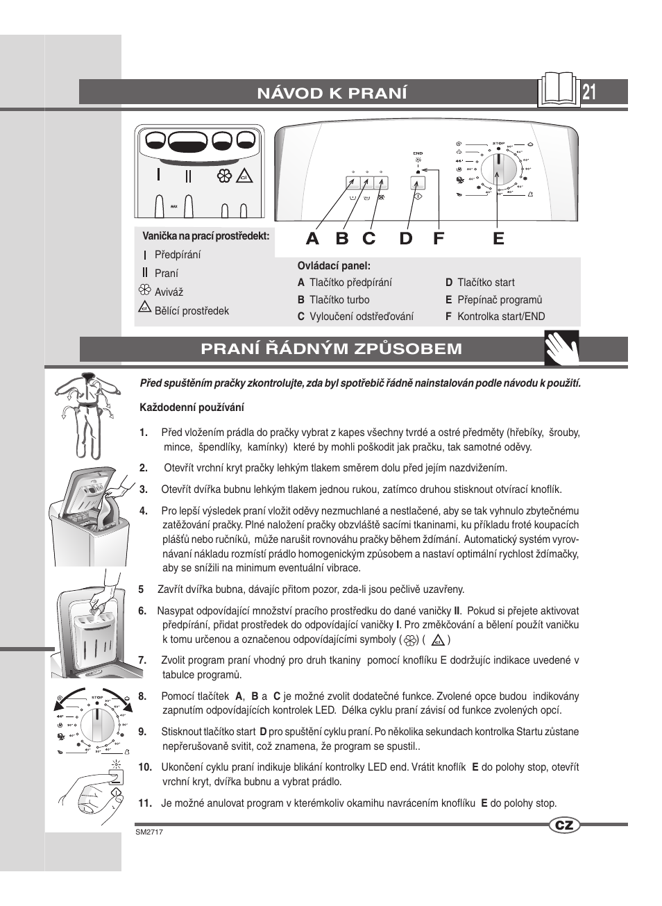 Návod k praní, Praní řádným způsobem | Ardo TLN106E User Manual | Page 21 / 36