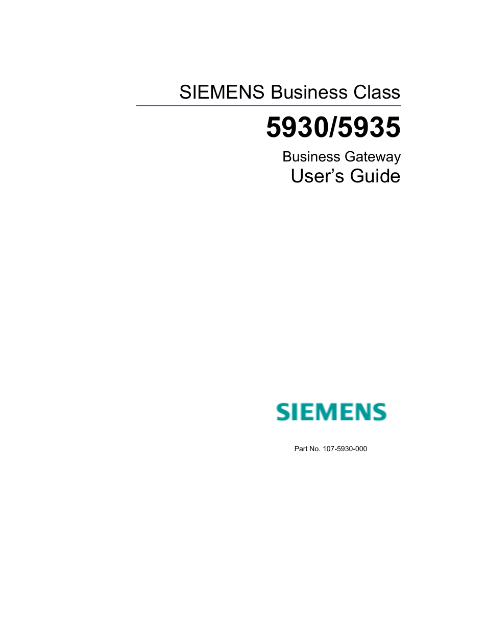 Siemens BUSINESS CLASS 5935 User Manual | 94 pages