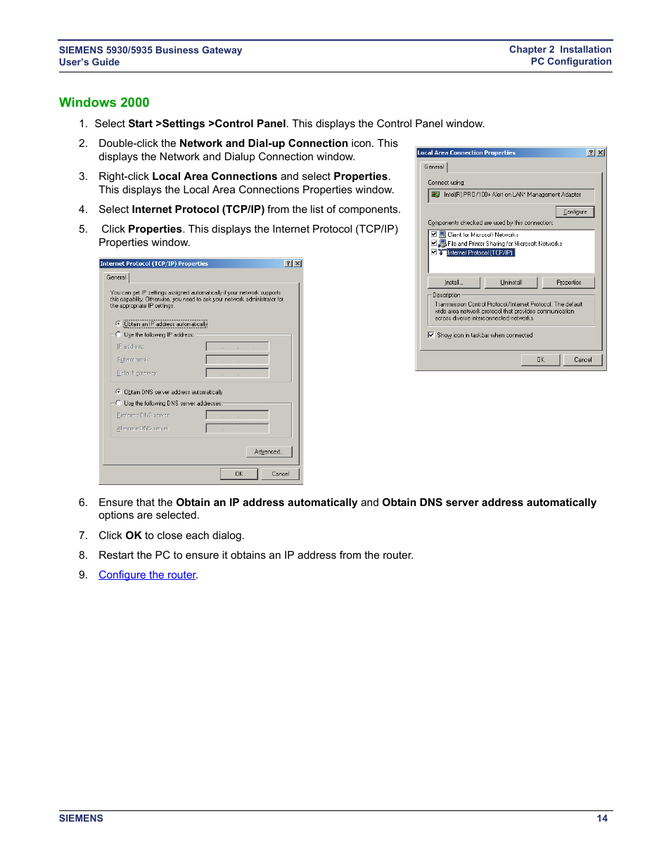 Windows 2000 | Siemens BUSINESS CLASS 5935 User Manual | Page 20 / 94