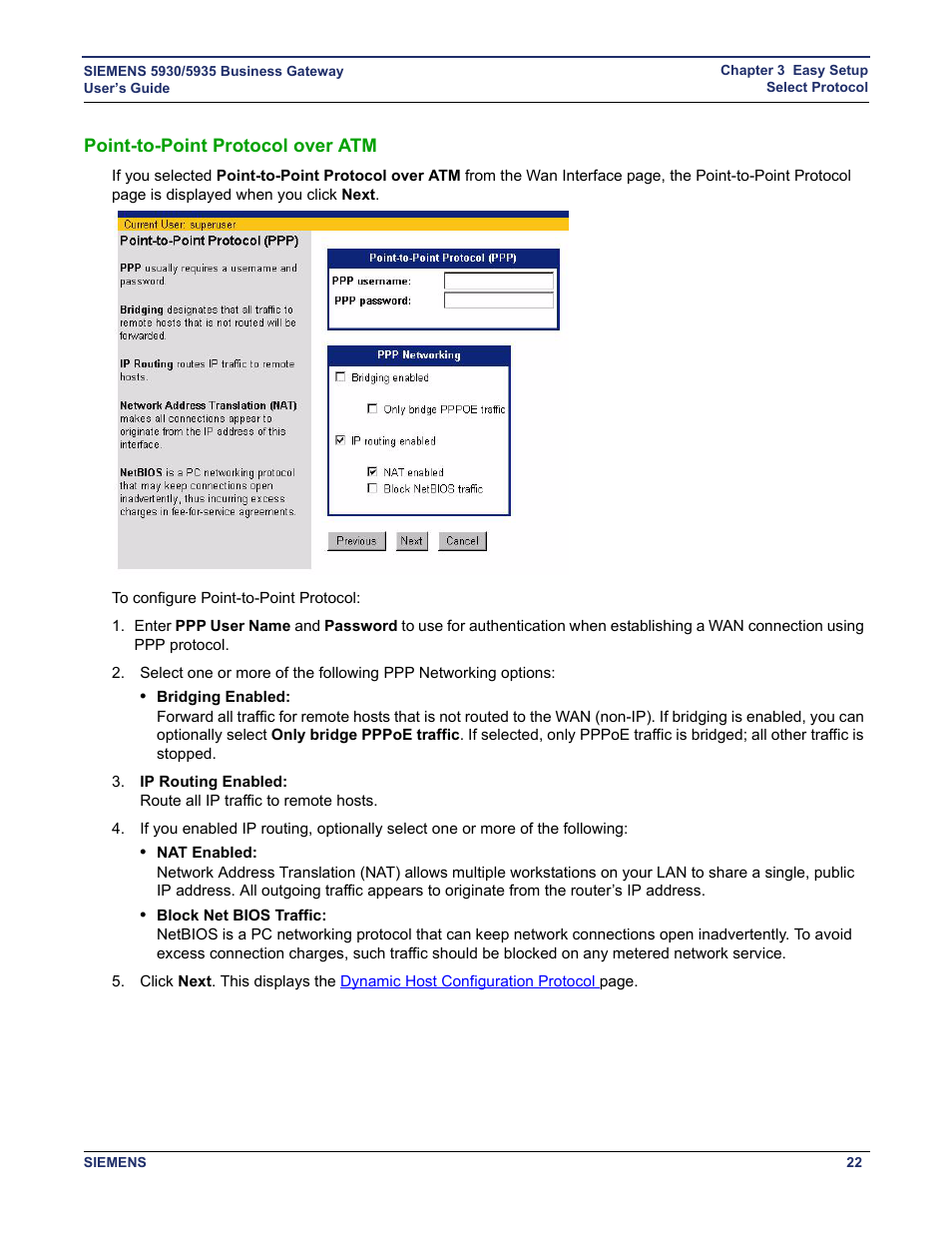 Point-to-point protocol over atm | Siemens BUSINESS CLASS 5935 User Manual | Page 28 / 94