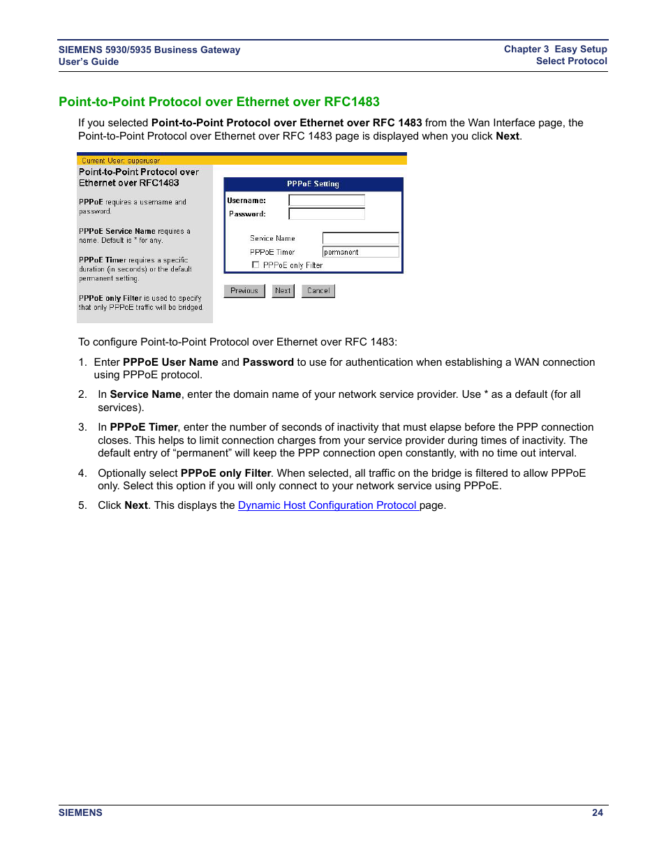 Point-to-point protocol over ethernet over rfc1483 | Siemens BUSINESS CLASS 5935 User Manual | Page 30 / 94