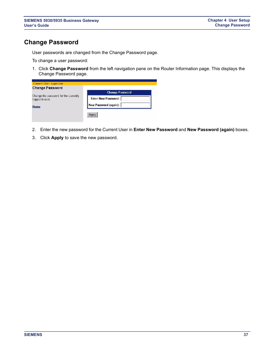 Change password | Siemens BUSINESS CLASS 5935 User Manual | Page 43 / 94