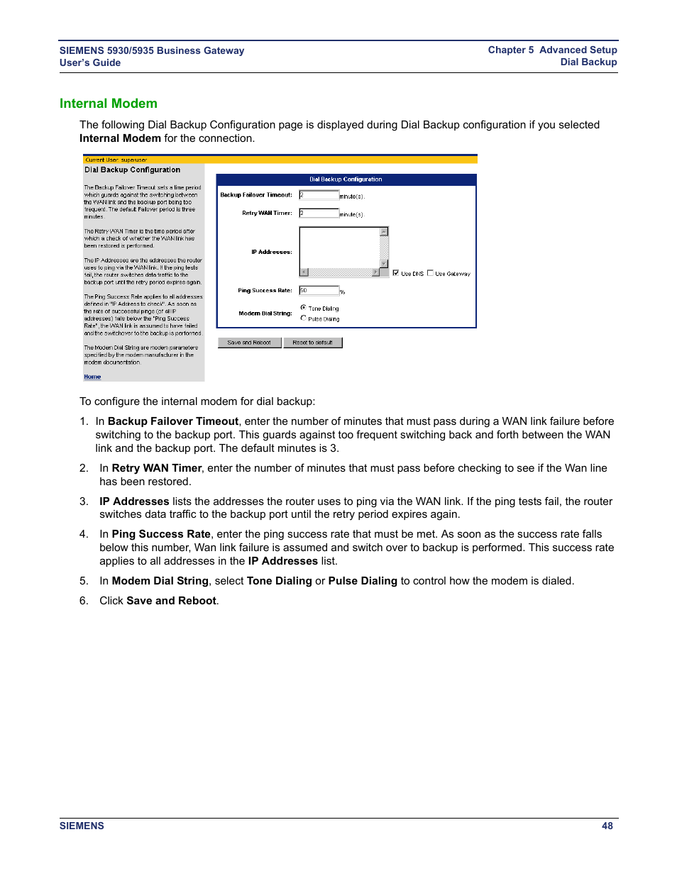 Internal modem | Siemens BUSINESS CLASS 5935 User Manual | Page 54 / 94