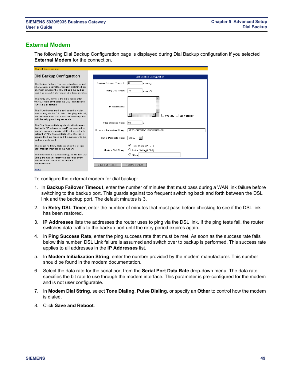 External modem | Siemens BUSINESS CLASS 5935 User Manual | Page 55 / 94