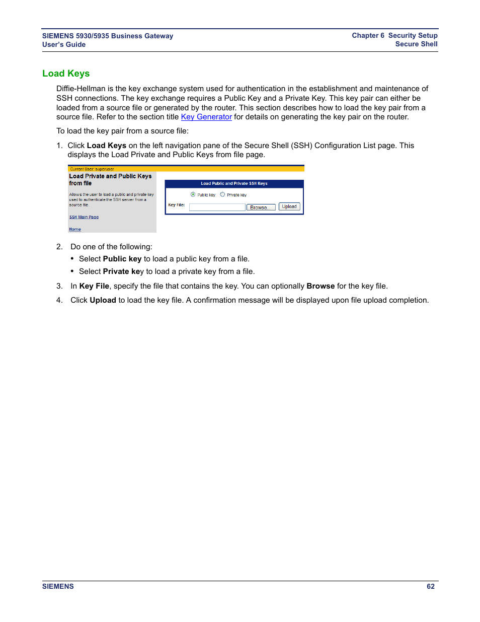 Load keys | Siemens BUSINESS CLASS 5935 User Manual | Page 68 / 94