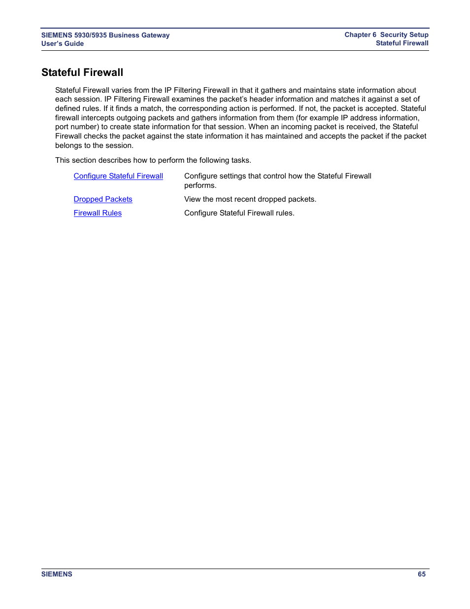 Stateful firewall | Siemens BUSINESS CLASS 5935 User Manual | Page 71 / 94