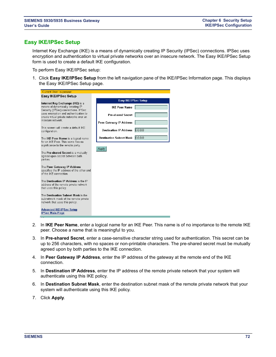 Easy ike/ipsec setup | Siemens BUSINESS CLASS 5935 User Manual | Page 78 / 94