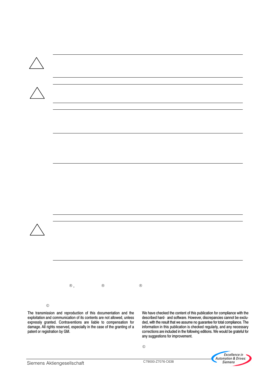 Siemens C79000 Z7076 C638 04 User Manual | Page 2 / 78