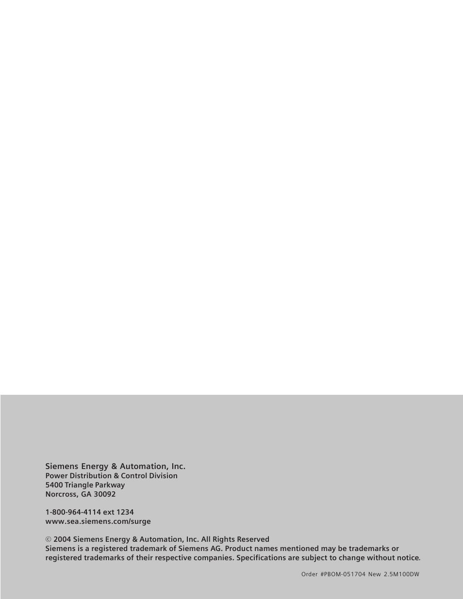 Siemens Residential Transient Voltage Surge Suppressor TPSA9040 User Manual | Page 7 / 7