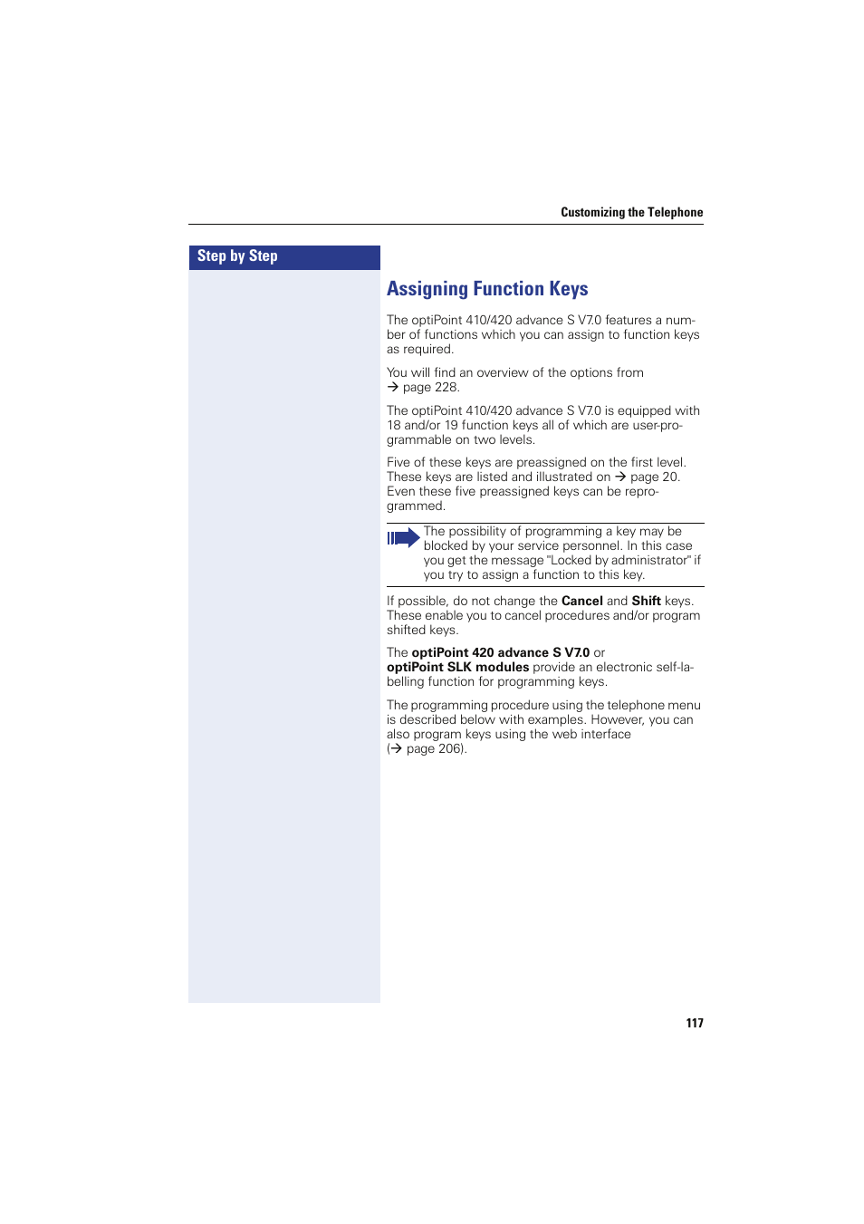 Assigning function keys | Siemens HIPATH 8000 OPTIPOINT410 User Manual | Page 117 / 242