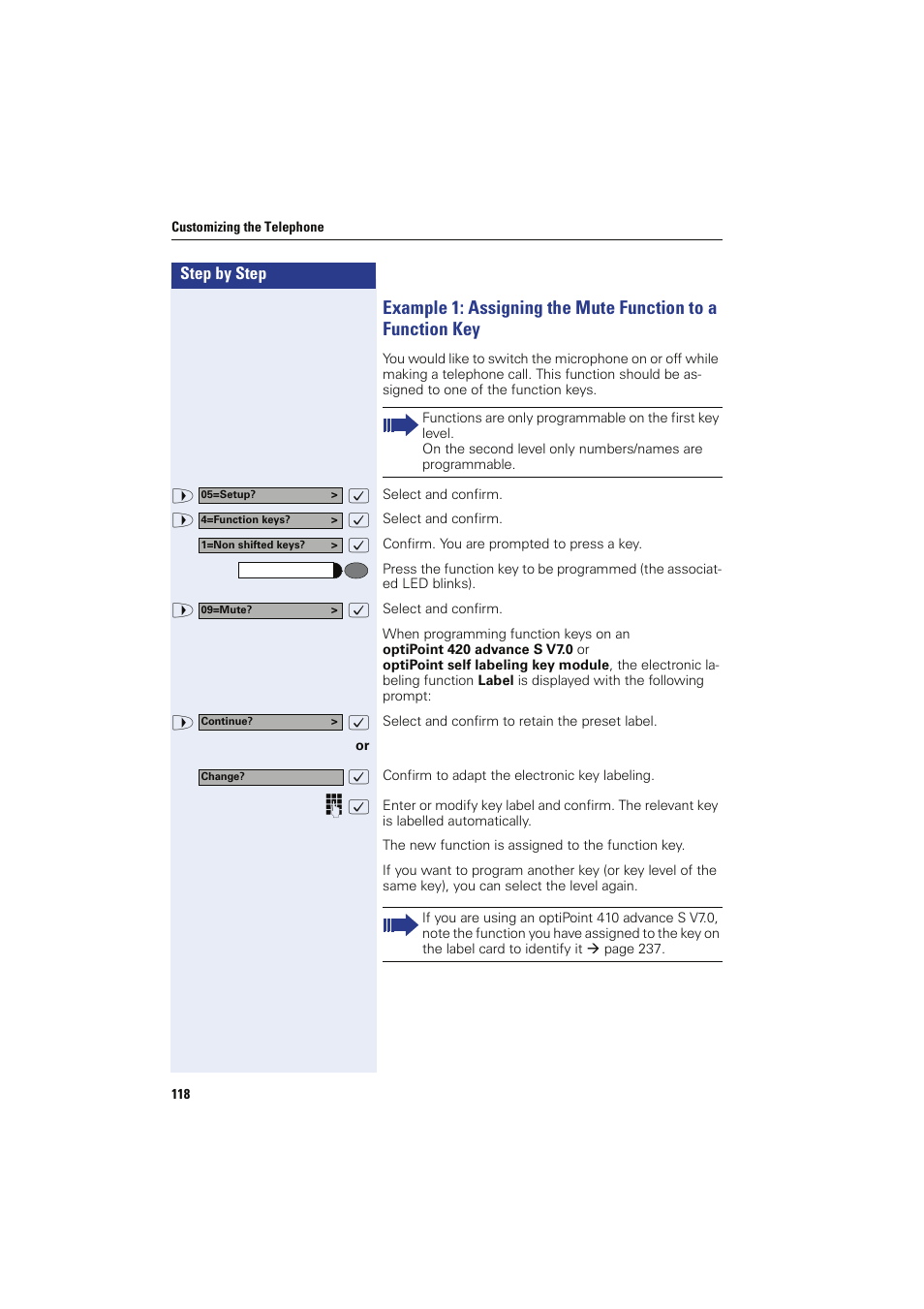 Siemens HIPATH 8000 OPTIPOINT410 User Manual | Page 118 / 242