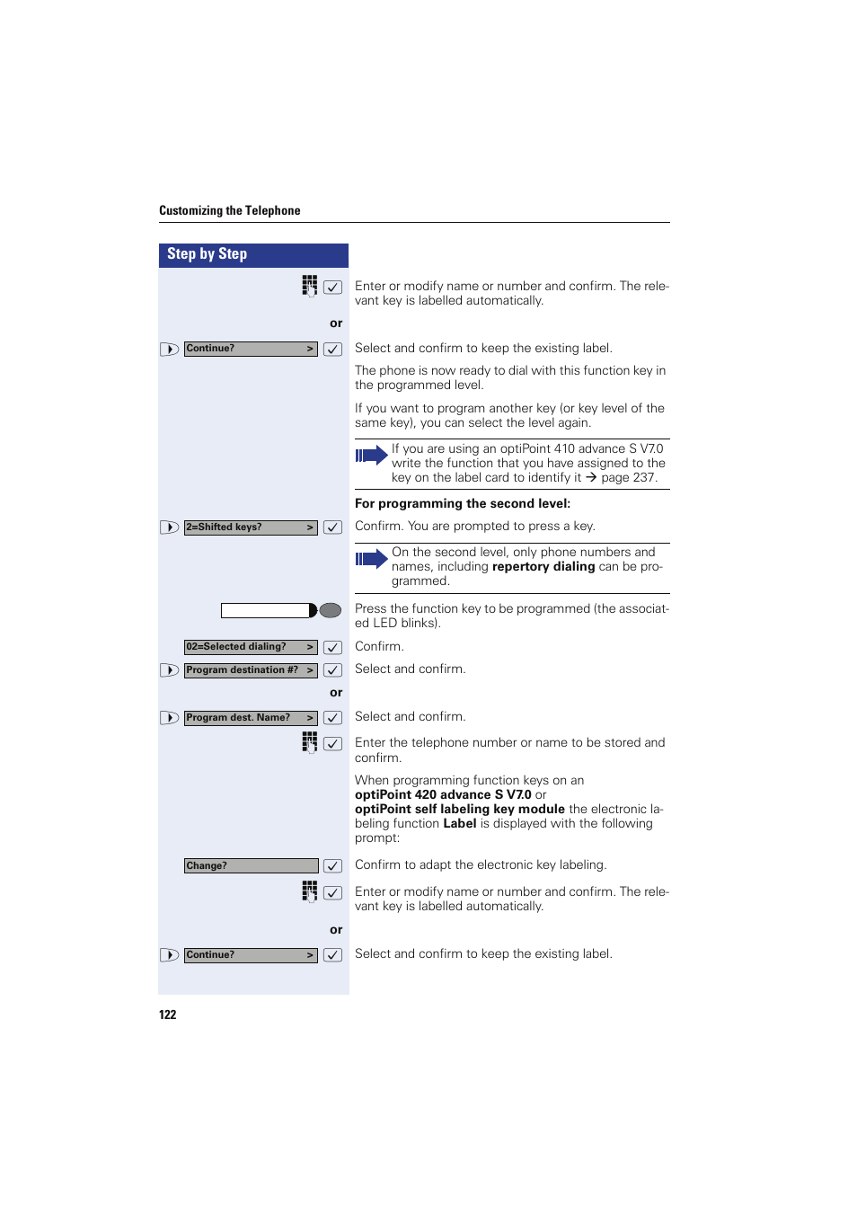 Siemens HIPATH 8000 OPTIPOINT410 User Manual | Page 122 / 242