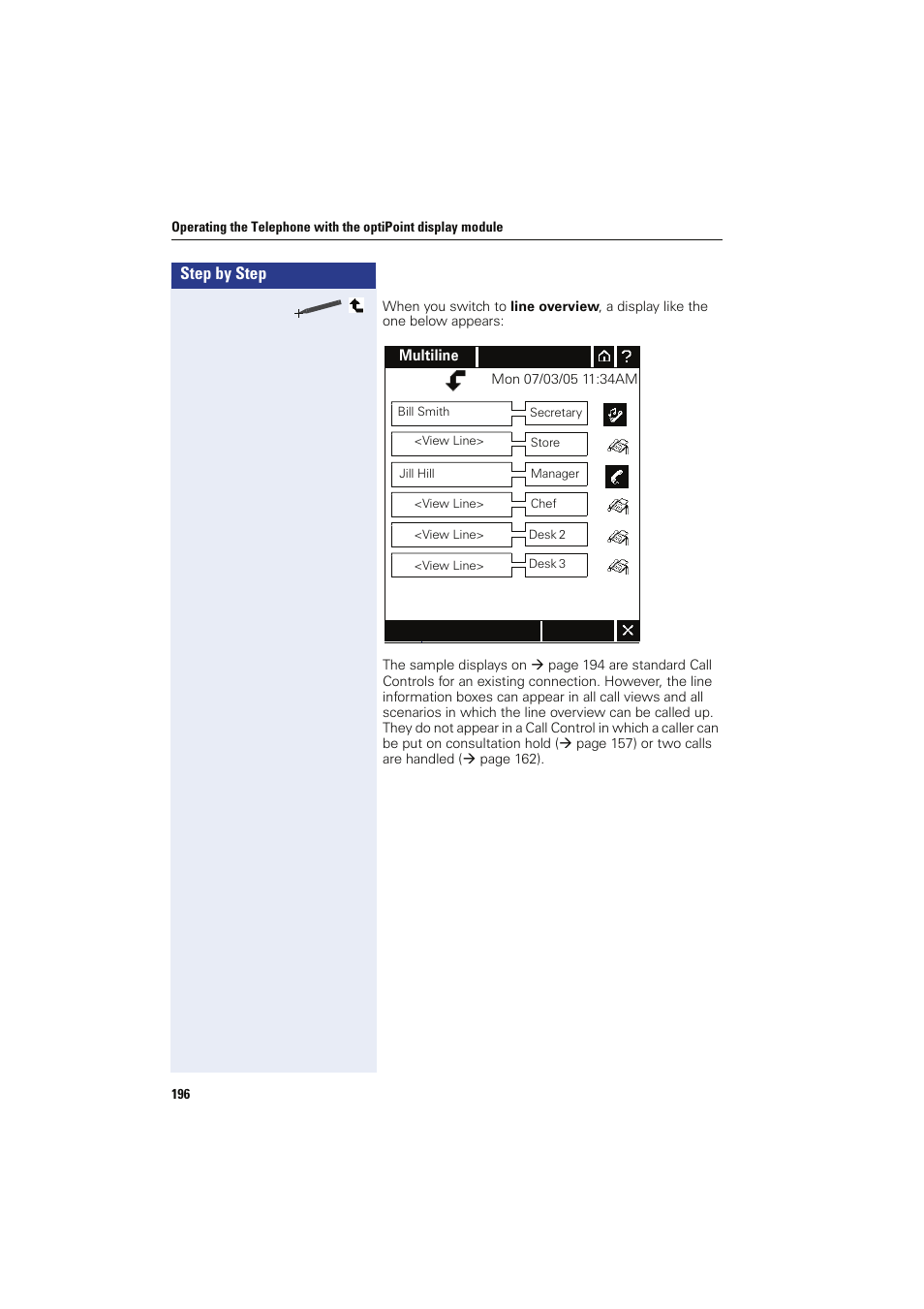 Step by step | Siemens HIPATH 8000 OPTIPOINT410 User Manual | Page 196 / 242