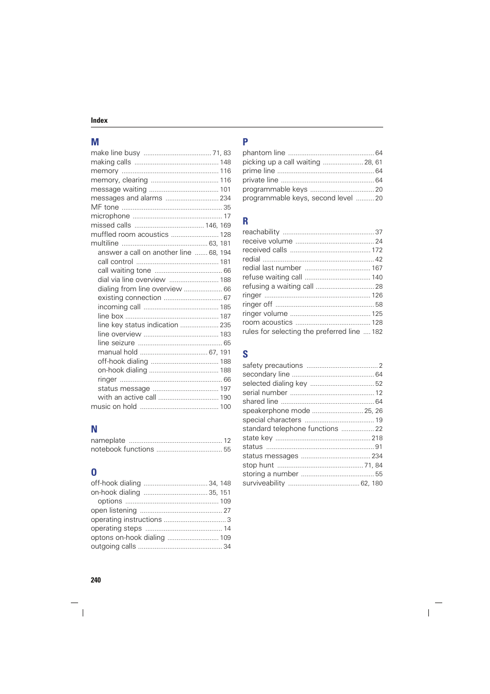 Siemens HIPATH 8000 OPTIPOINT410 User Manual | Page 240 / 242